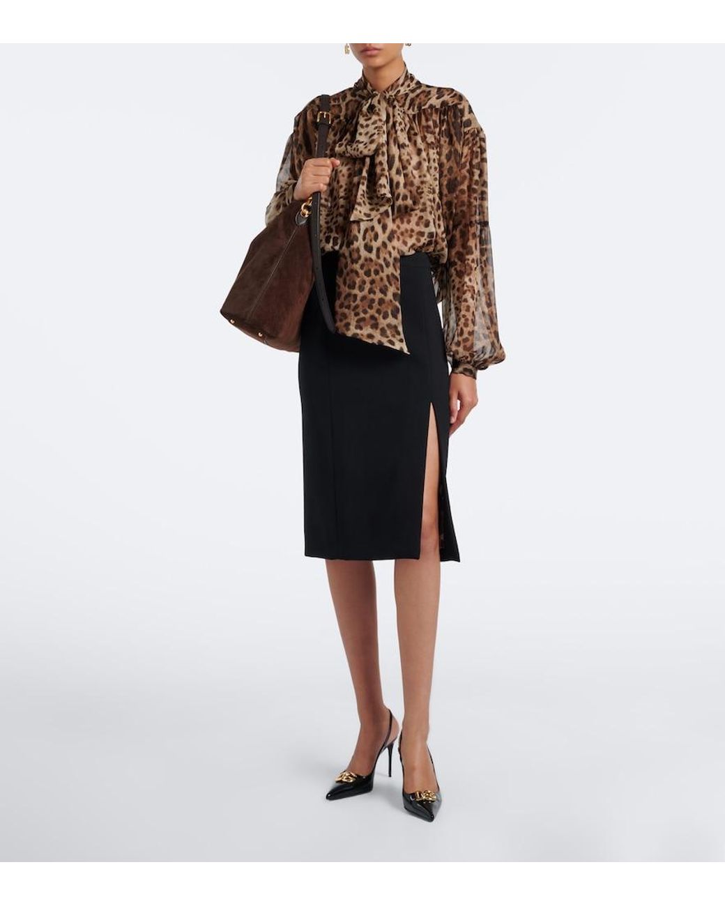 Dolce & Gabbana Brown Vittoria Large Suede Tote Bag