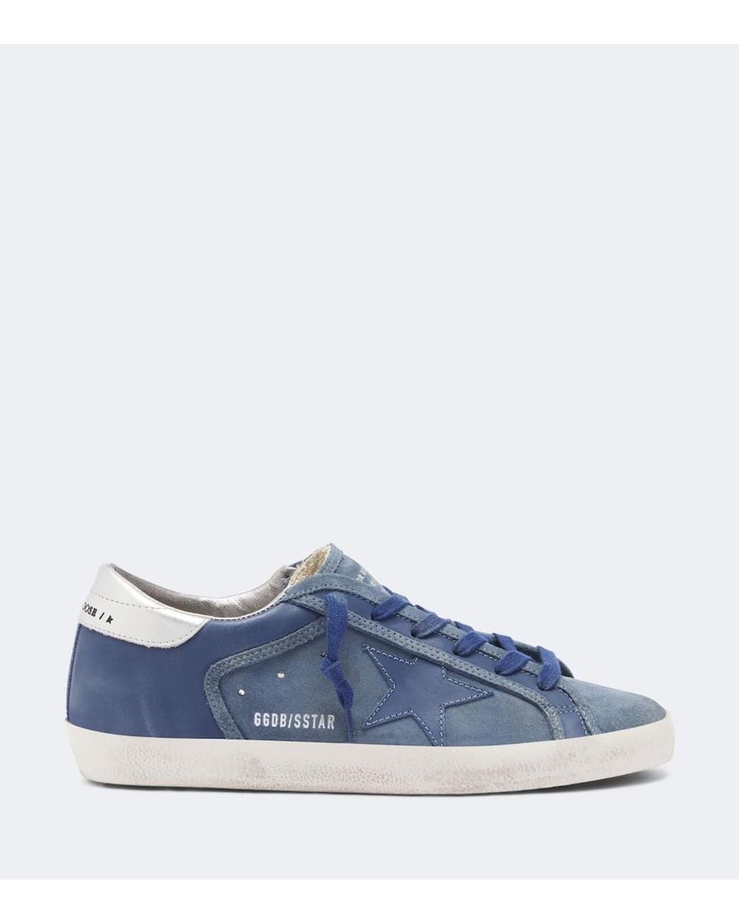 Golden Goose Deluxe Brand Blue Super-Star Leather And Suede Sneakers