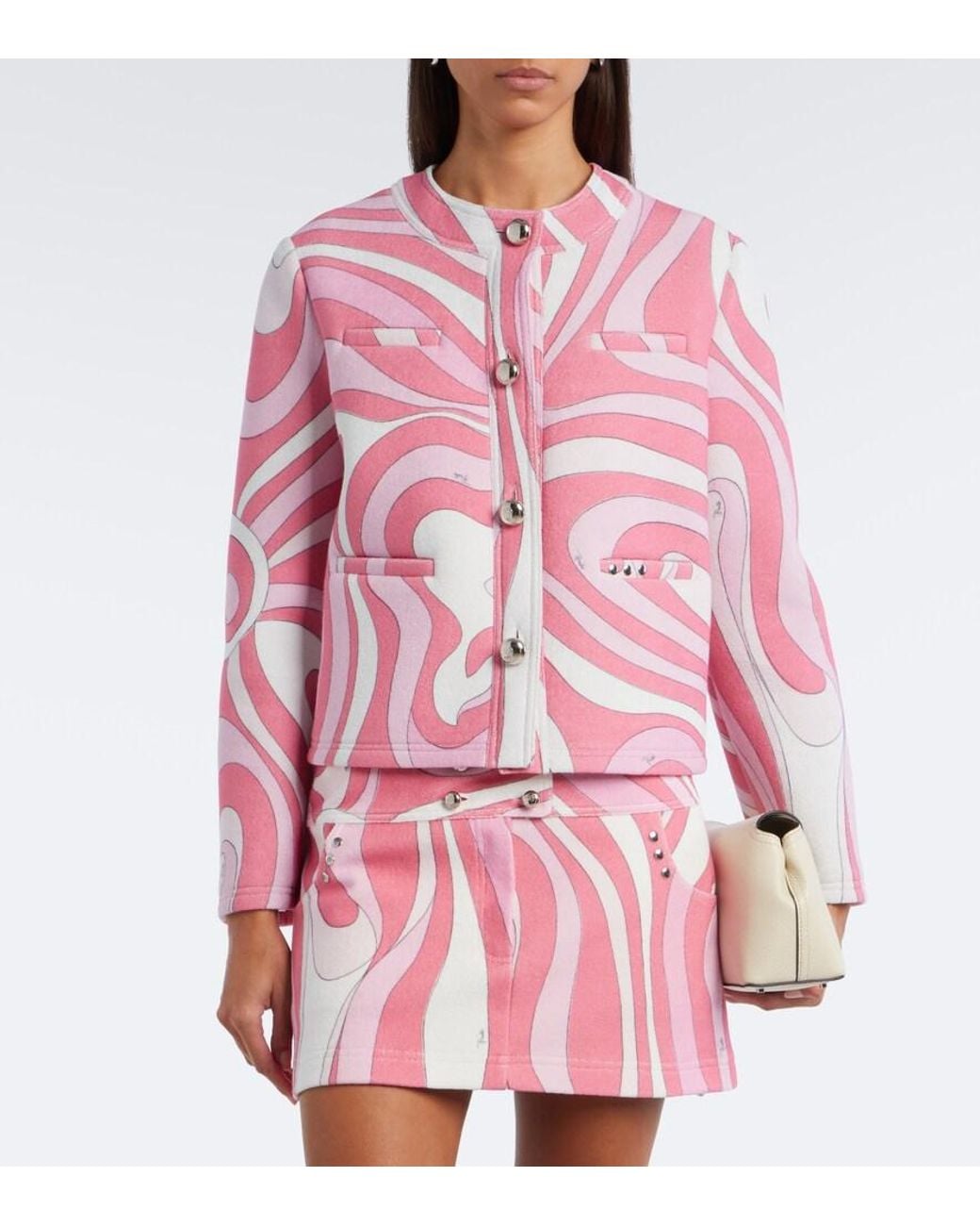 Emilio Pucci Pink Marmo Cotton-Blend Terry Jacket