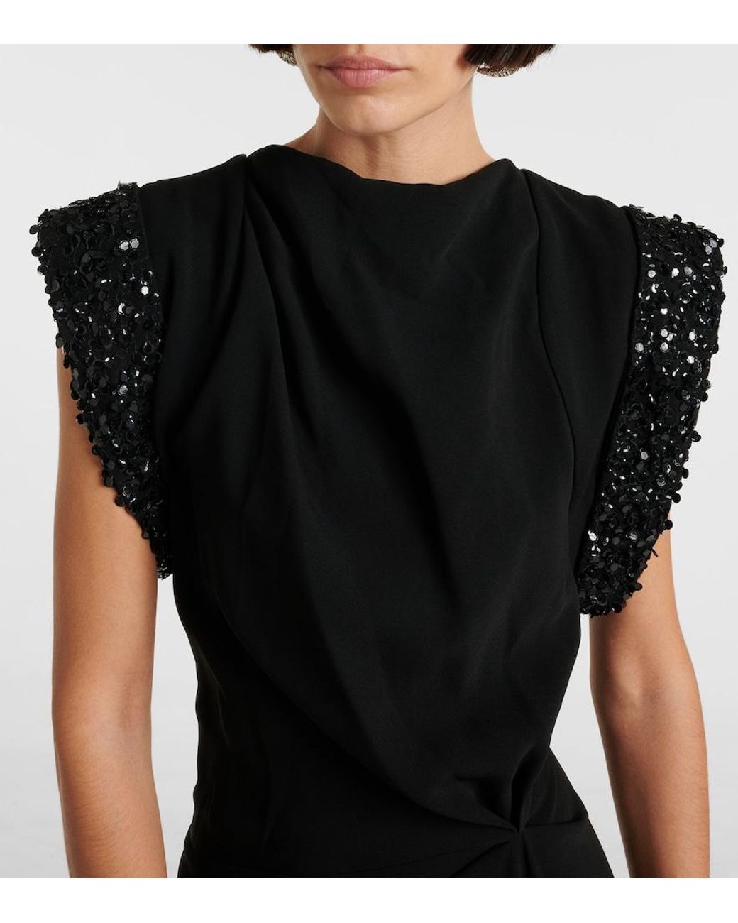 Isabel Marant Black Leronia Sequined Midi Dress