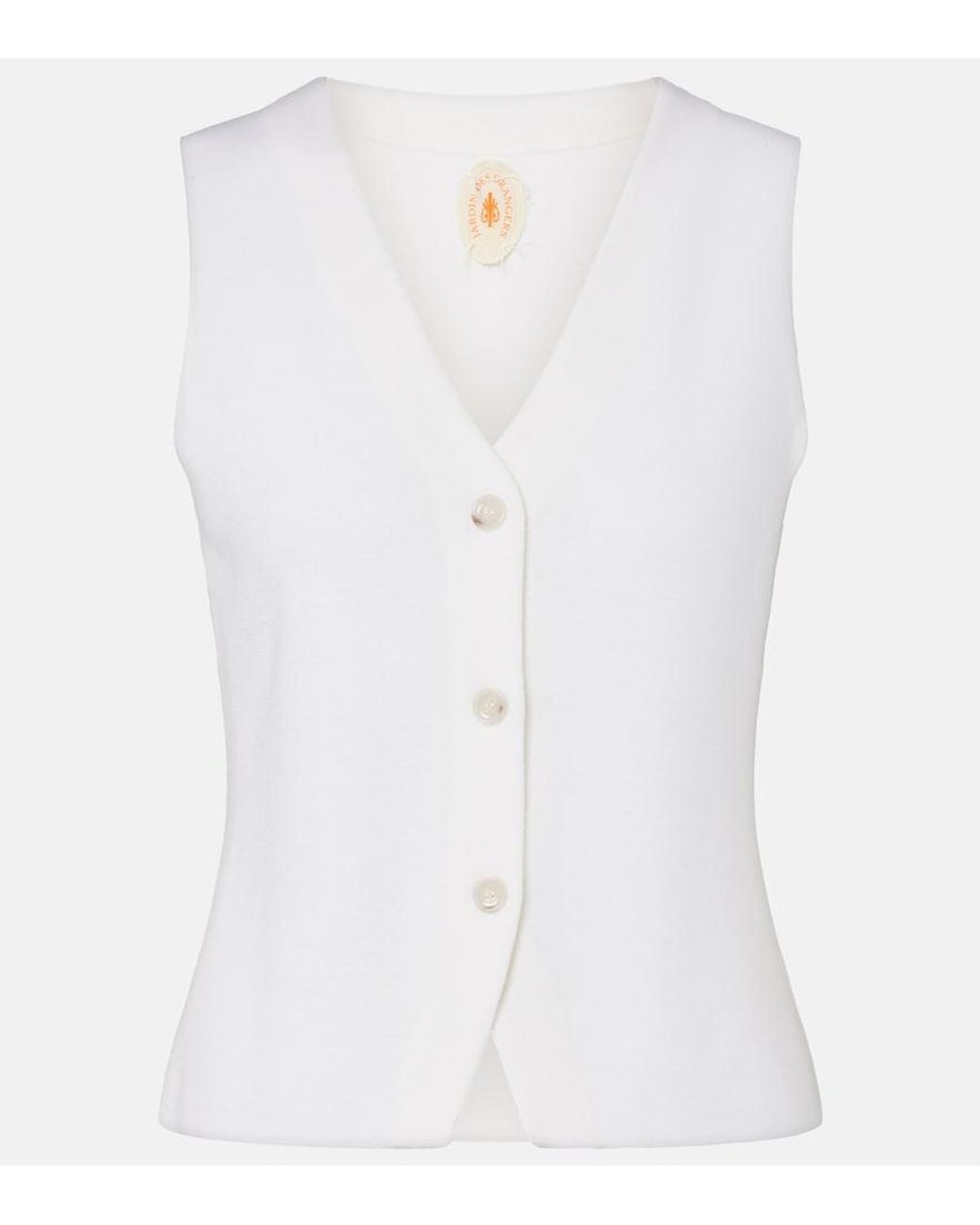 Jardin Des Orangers White Virgin Wool Vest