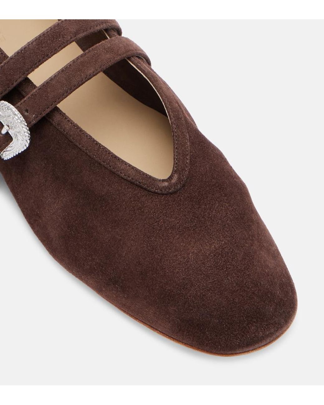 Le Monde Beryl Brown Claudia Suede Ballet Flats