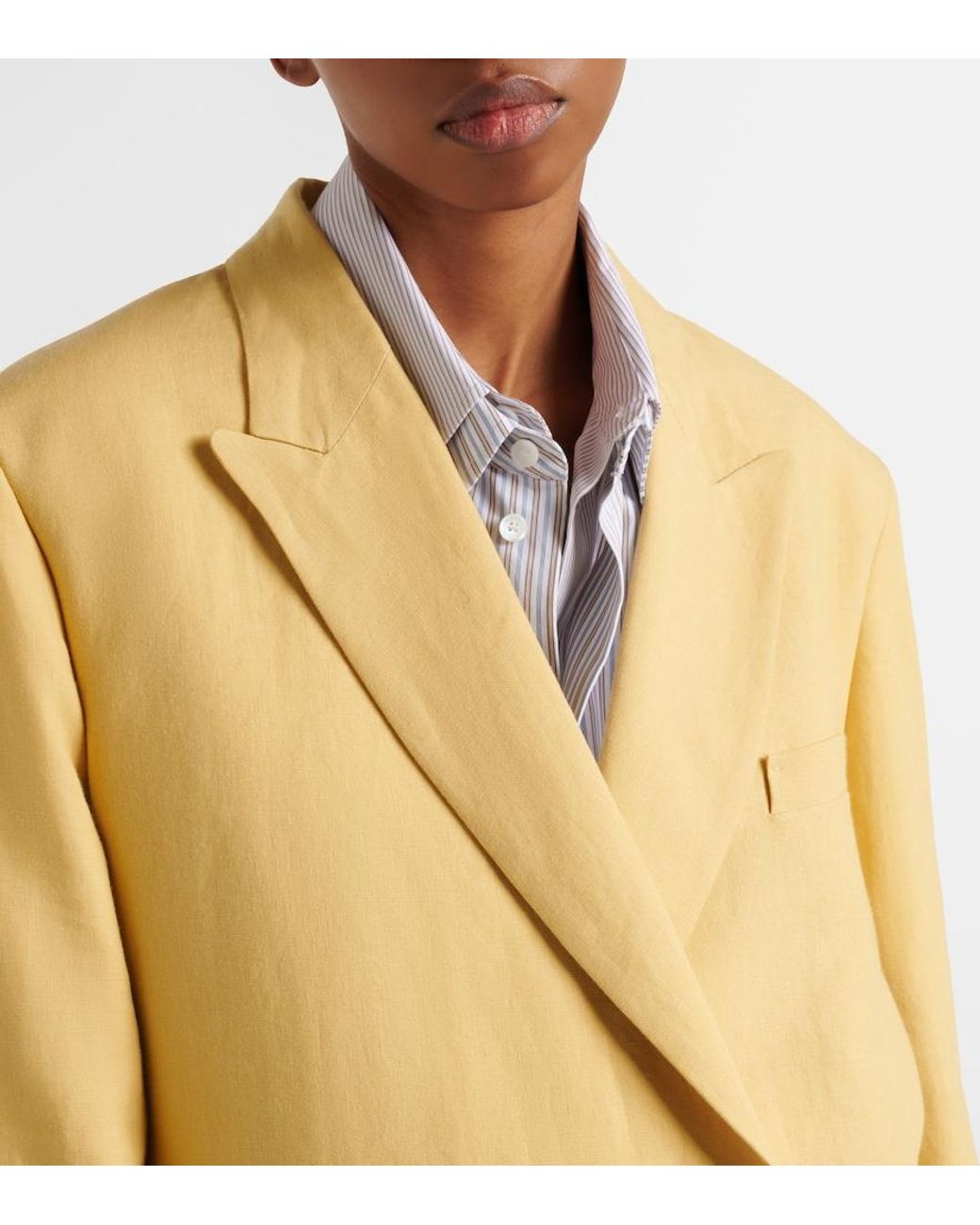 Blazé Milano Natural Nightbreak Double-Breasted Linen Blazer