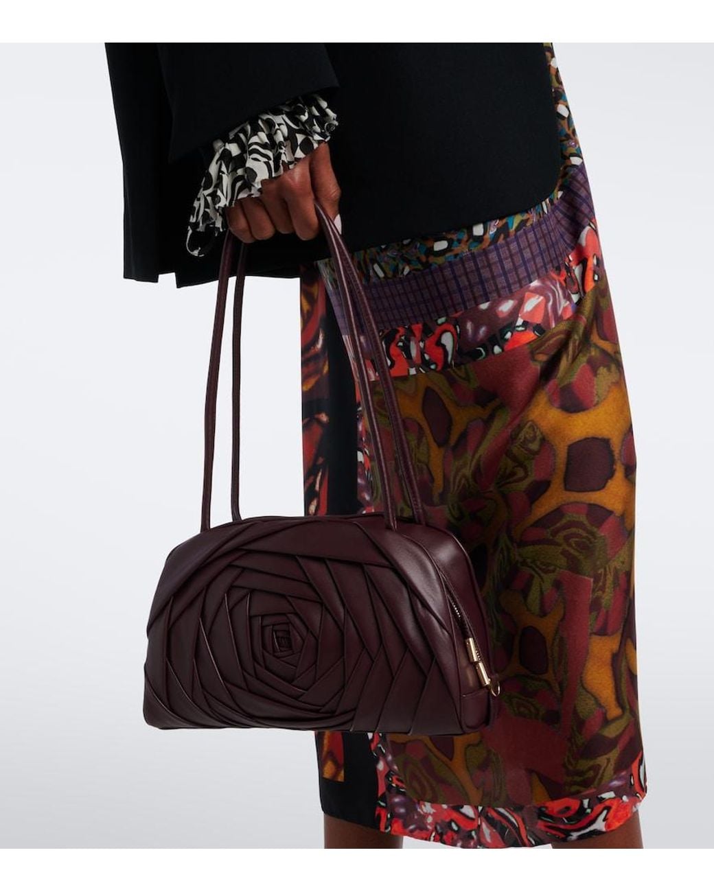 Roger Vivier Purple Roseline Leather Shoulder Bag