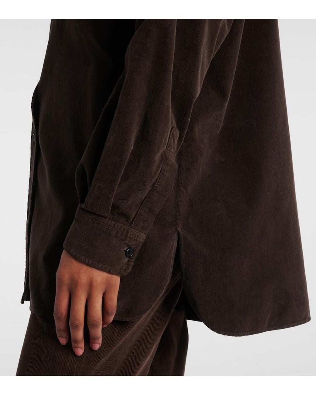 The Row Brown Nesson Cotton Shirt
