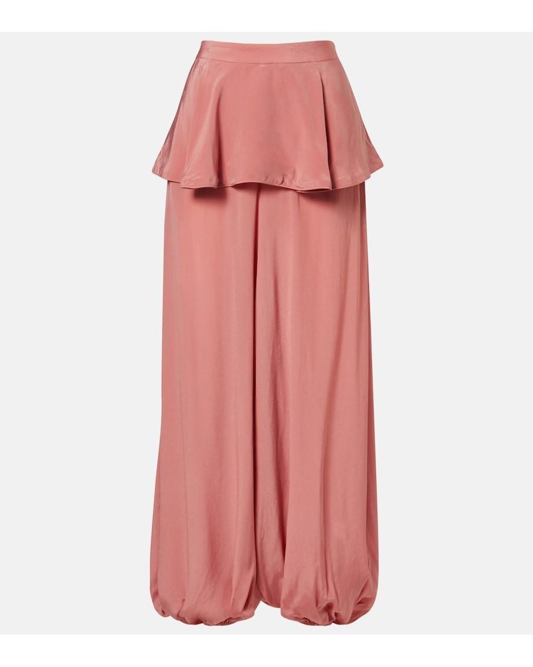 Adriana Degreas Pink Solid Peplum Balloon Pants