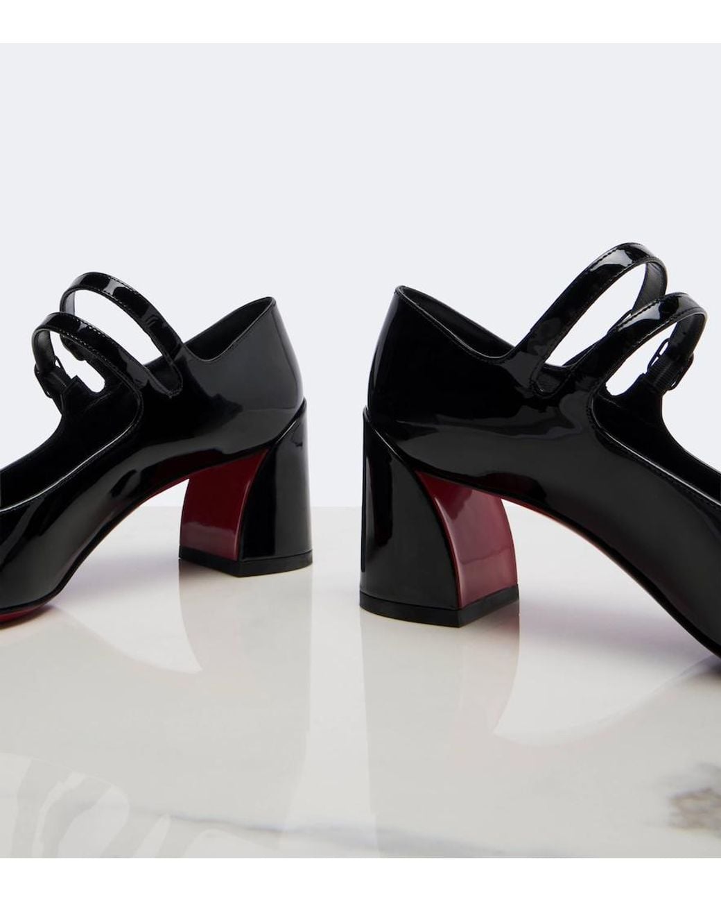 Christian Louboutin Black Miss Jane 55 Patent Leather Pumps