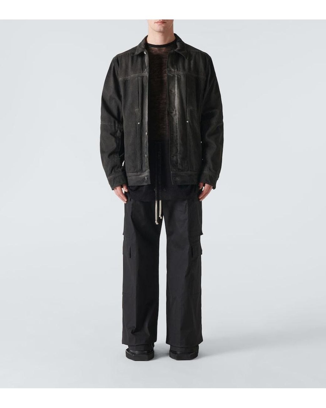 Rick Owens Gray Wool Sweatshirt for men