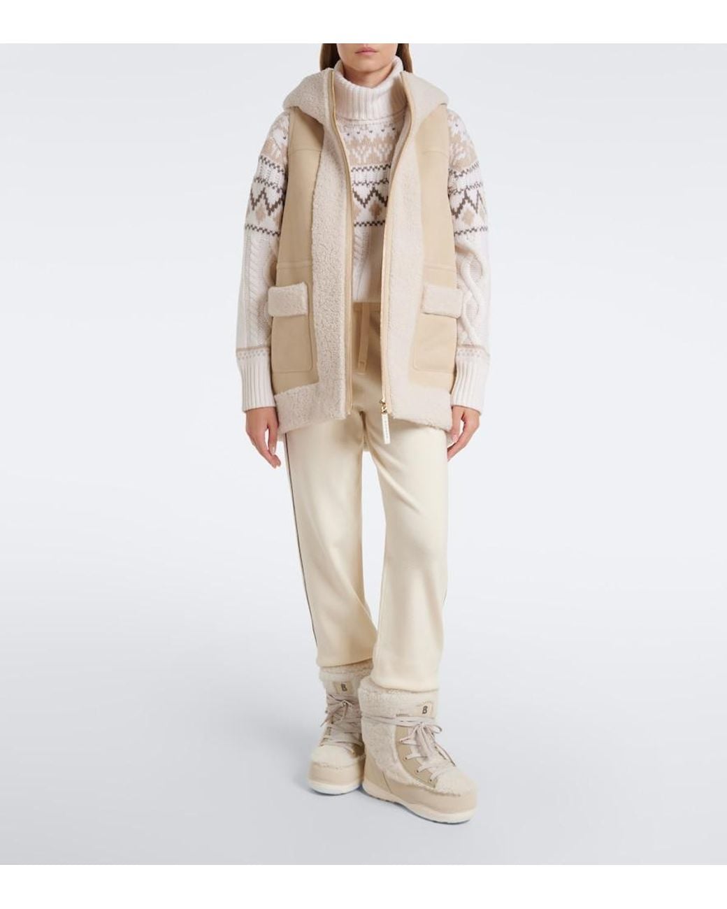 Bogner White Lorely Jacquard Cashmere Turtleneck Sweater