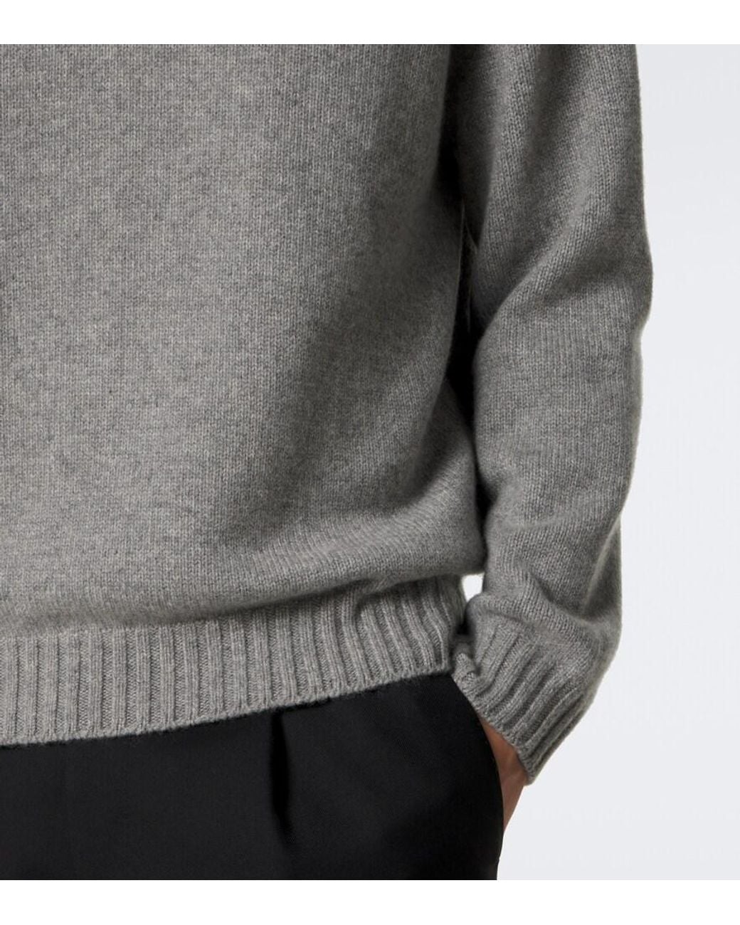 Saman Amel Gray Sander Cashmere Polo Sweater for men