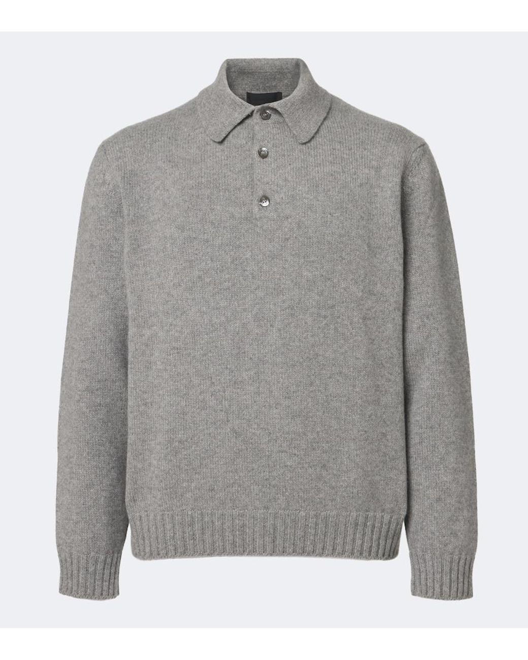 Saman Amel Gray Sander Cashmere Polo Sweater for men