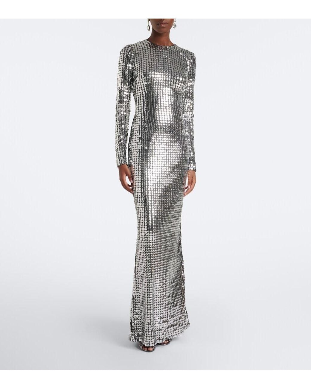 Dolce & Gabbana Gray Sequined Gown