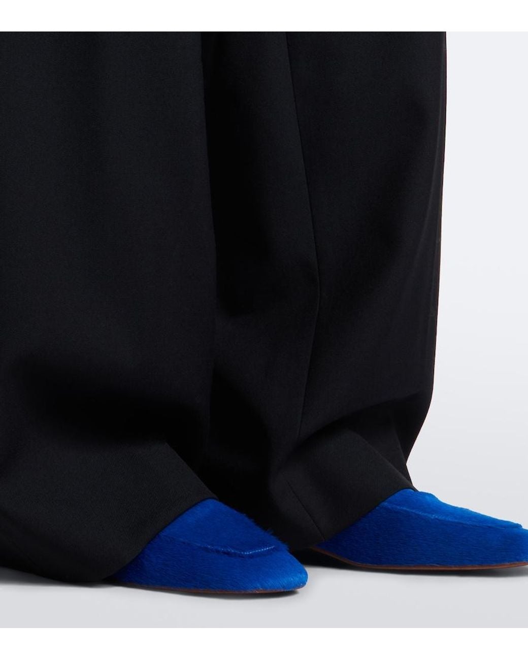 Dries Van Noten Blue Calf Hair Loafers