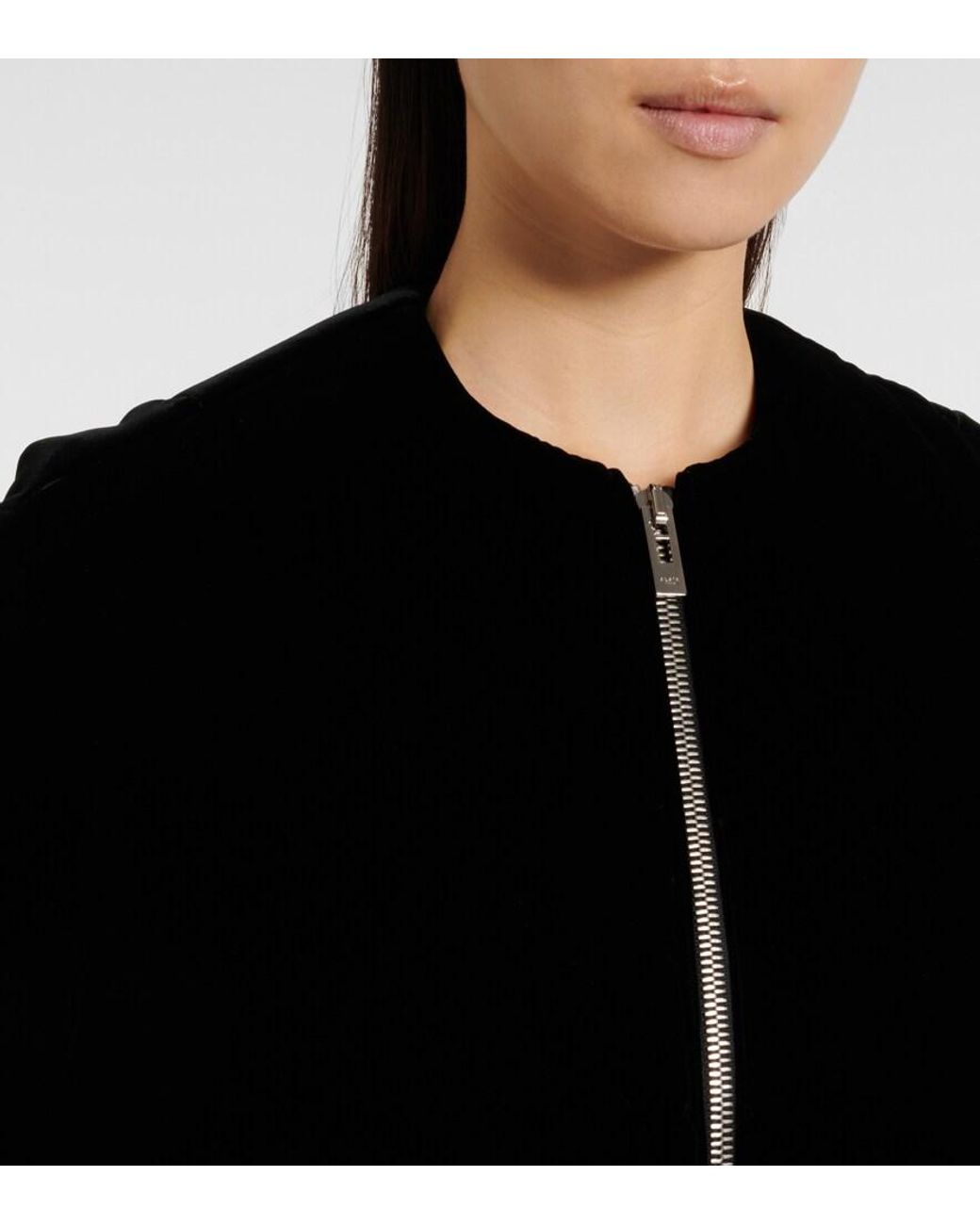 Alaïa Black Asymmetric Velvet Midi Skirt