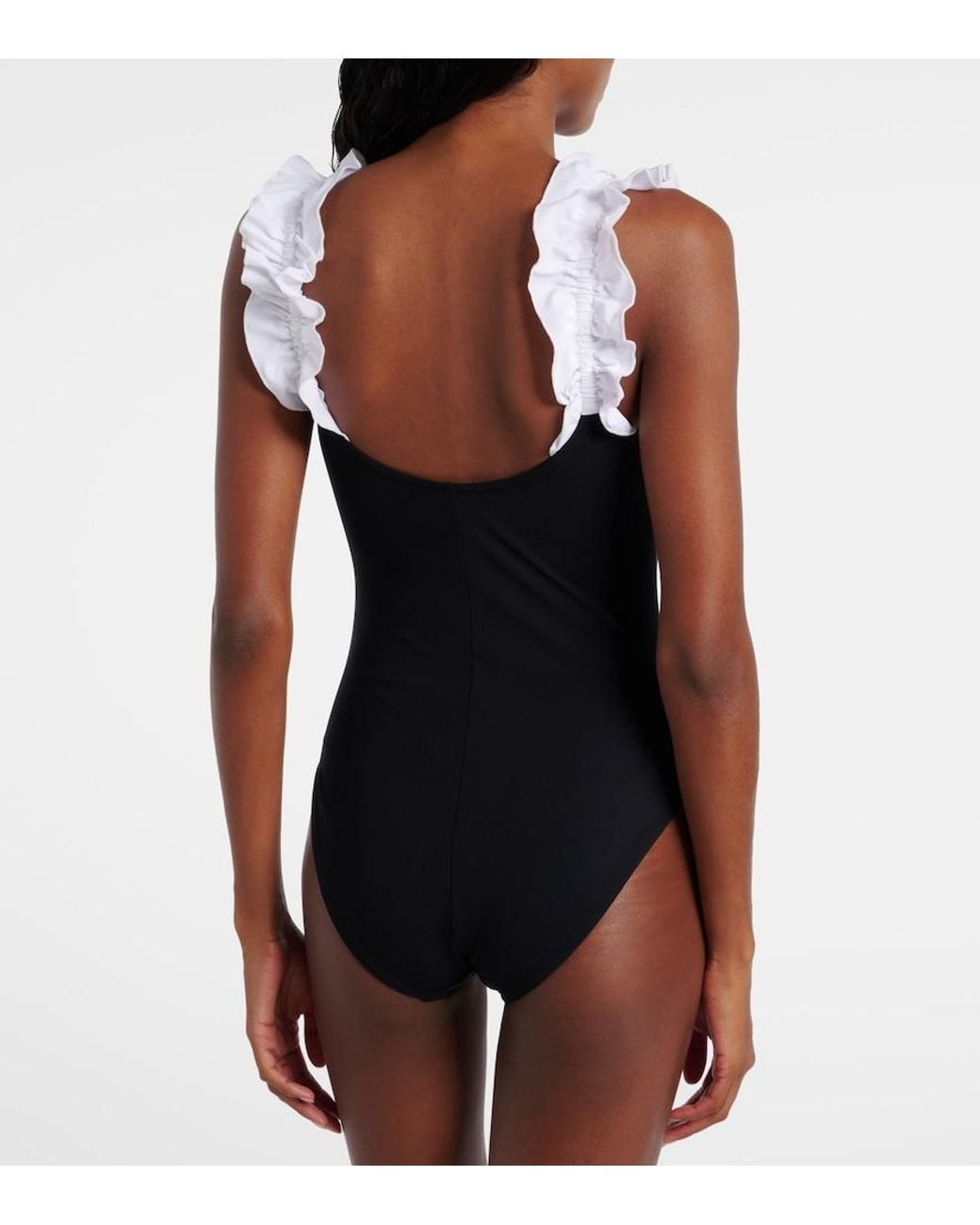 Karla Colletto Black Evie Ruffled Swimsuit