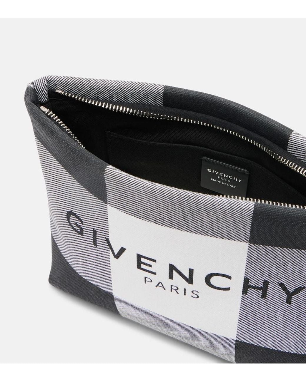 Givenchy Black Logo Checked Pouch
