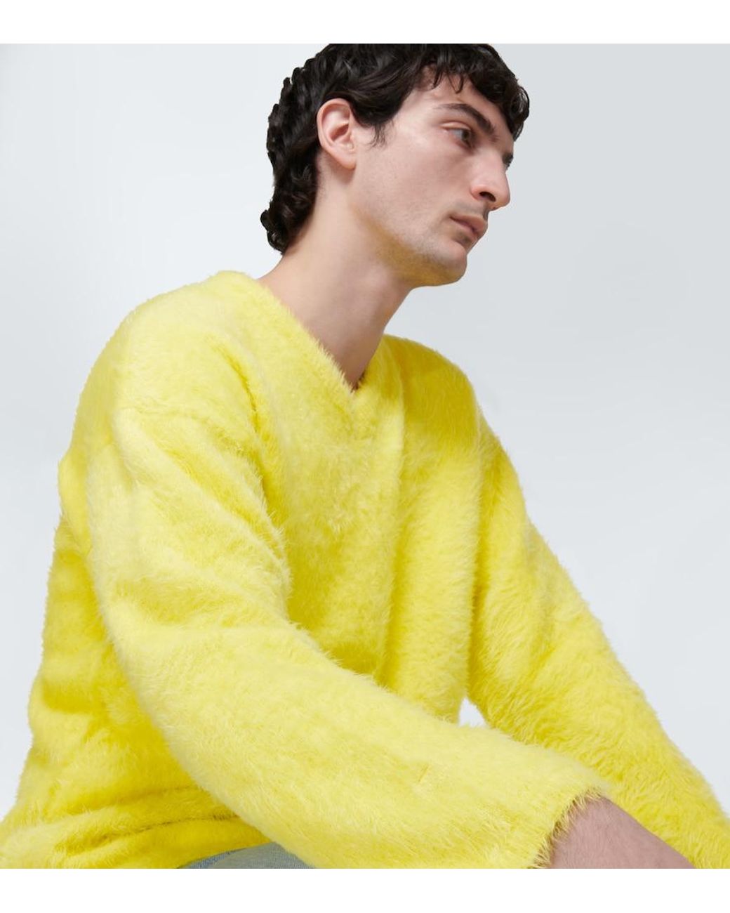 ERL Yellow Brushed Sweater for men