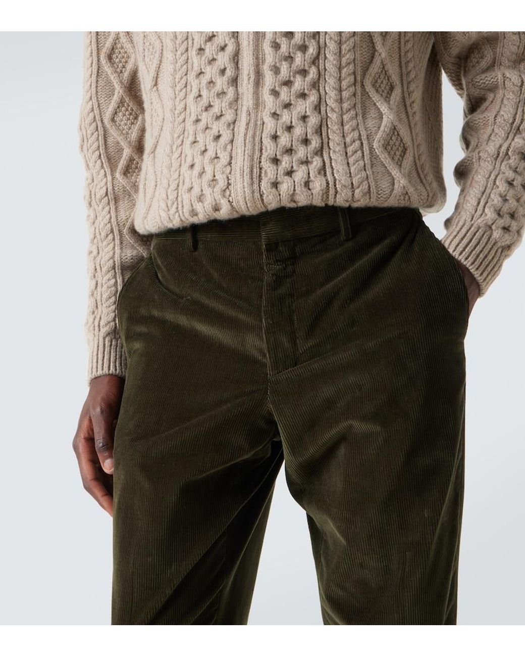 Loro Piana Green Cotton Chinos for men