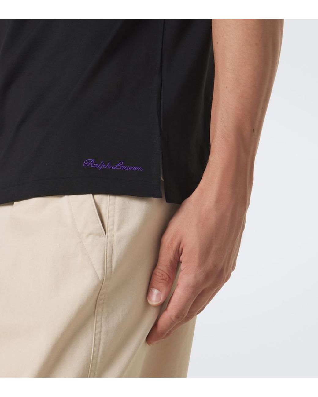 Ralph Lauren Black Cotton Jersey T-Shirt for men