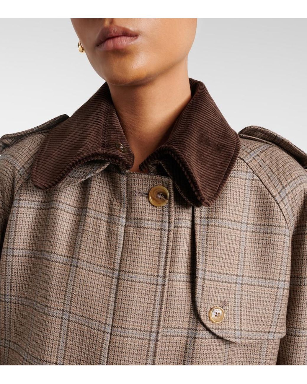 Blazé Milano Brown Chausie Checked Virgin Wool Jacket