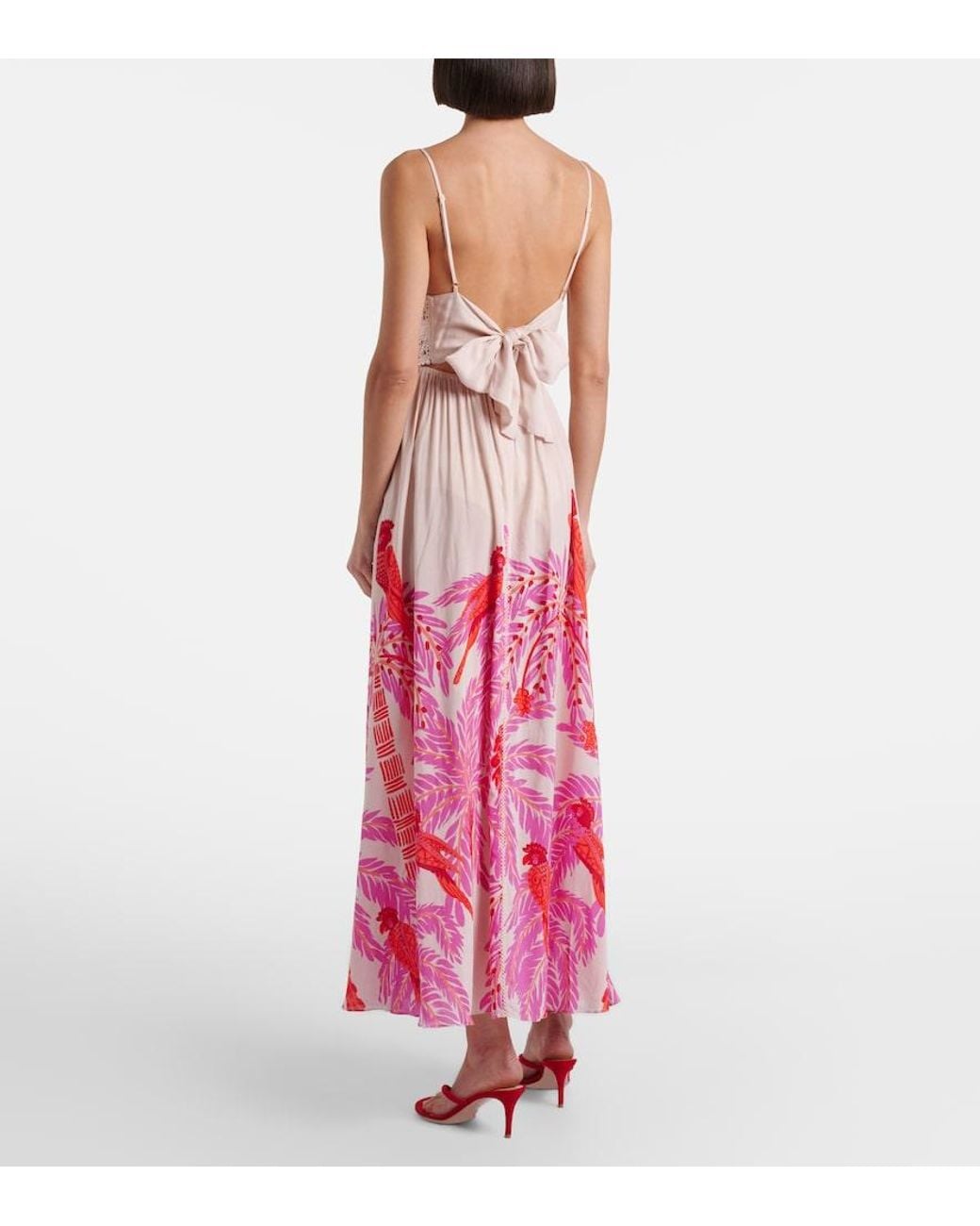 Poupette Pink Havana Crochet-Trimmed Floral Maxi Dress