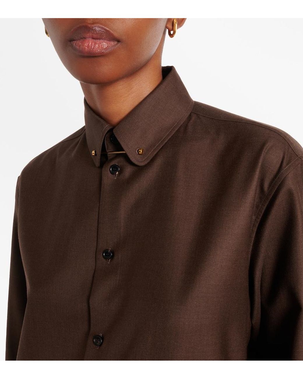 Loro Piana Brown Thea Virgin Wool Shirt