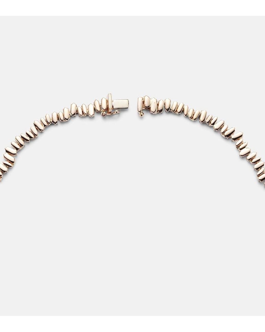 Suzanne Kalan Metallic Bold 18Kt Rose Tennis Necklace With Sapphires And Diamonds