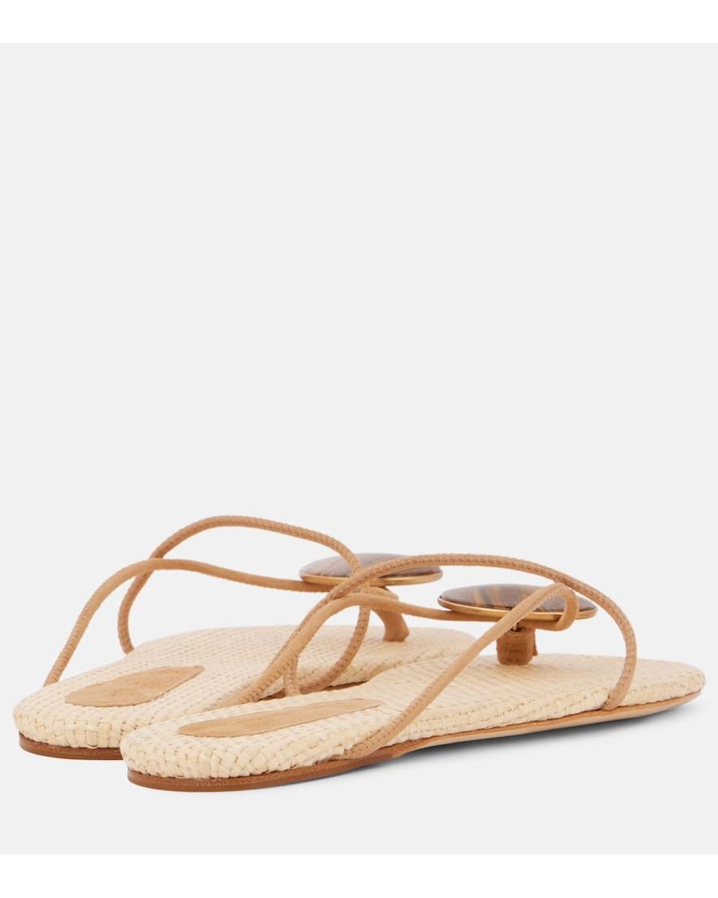 Christopher Esber Natural Doma Embellished Thong Sandals