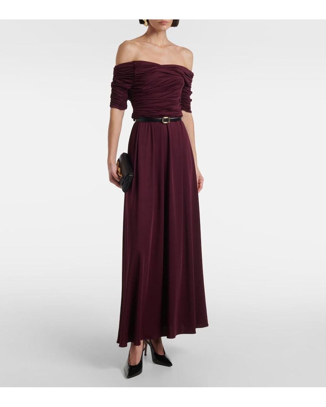 Altuzarra Purple Charlotte Ruched Jersey Maxi Dress