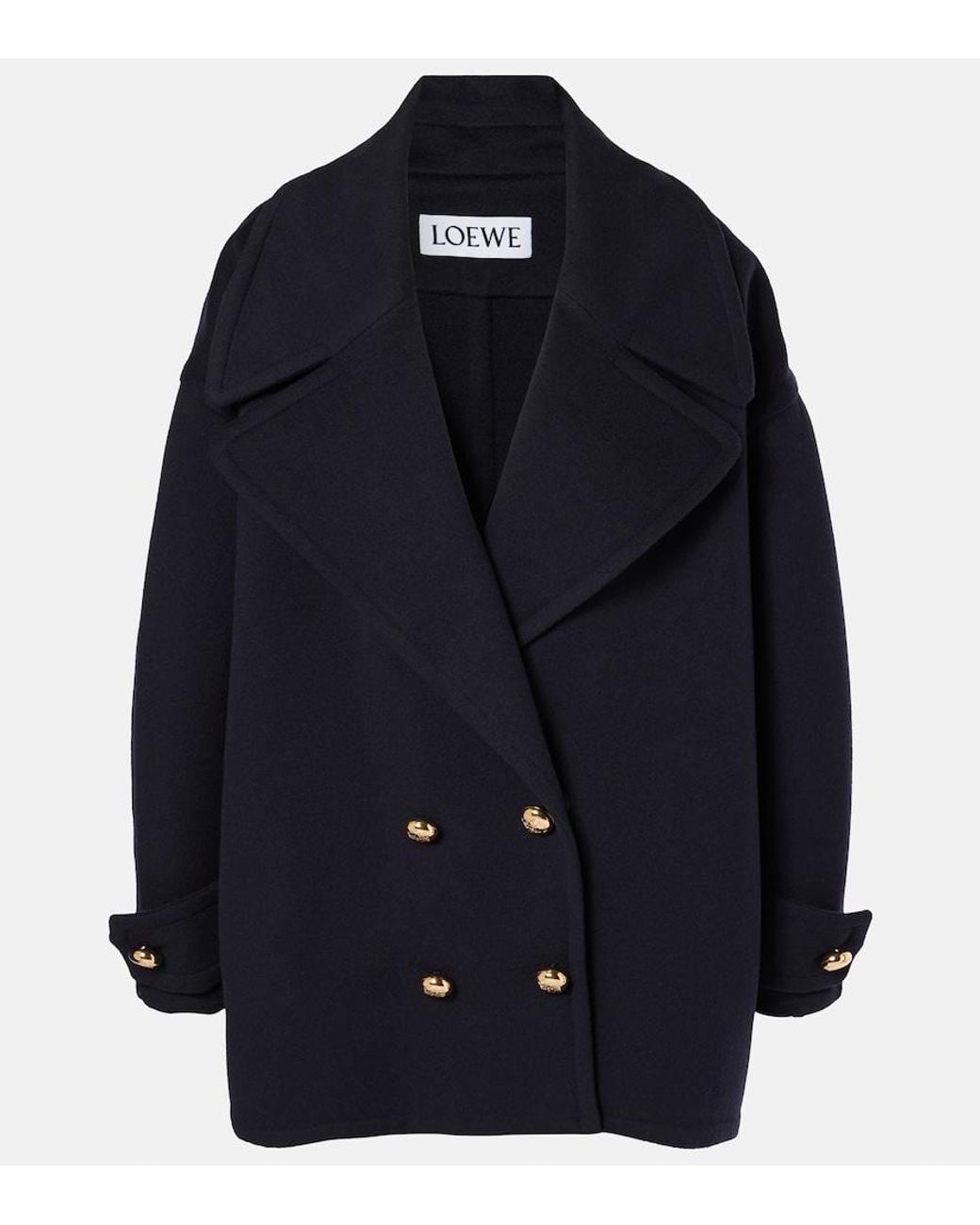 Loewe Blue Pebble Wool Peacoat