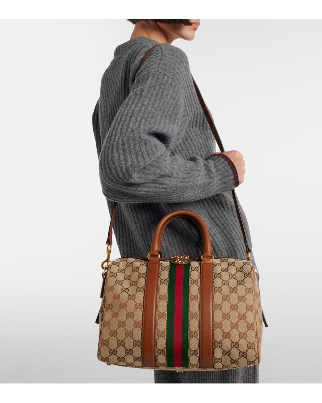 Gucci Brown Ophidia Medium Gg Tote Bag