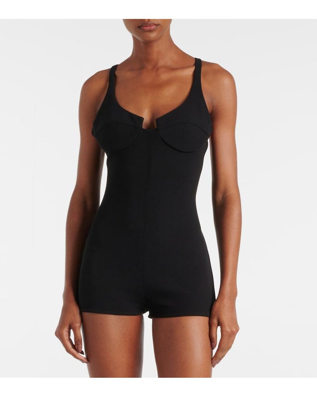 Magda Butrym Black Wool-Blend Romper