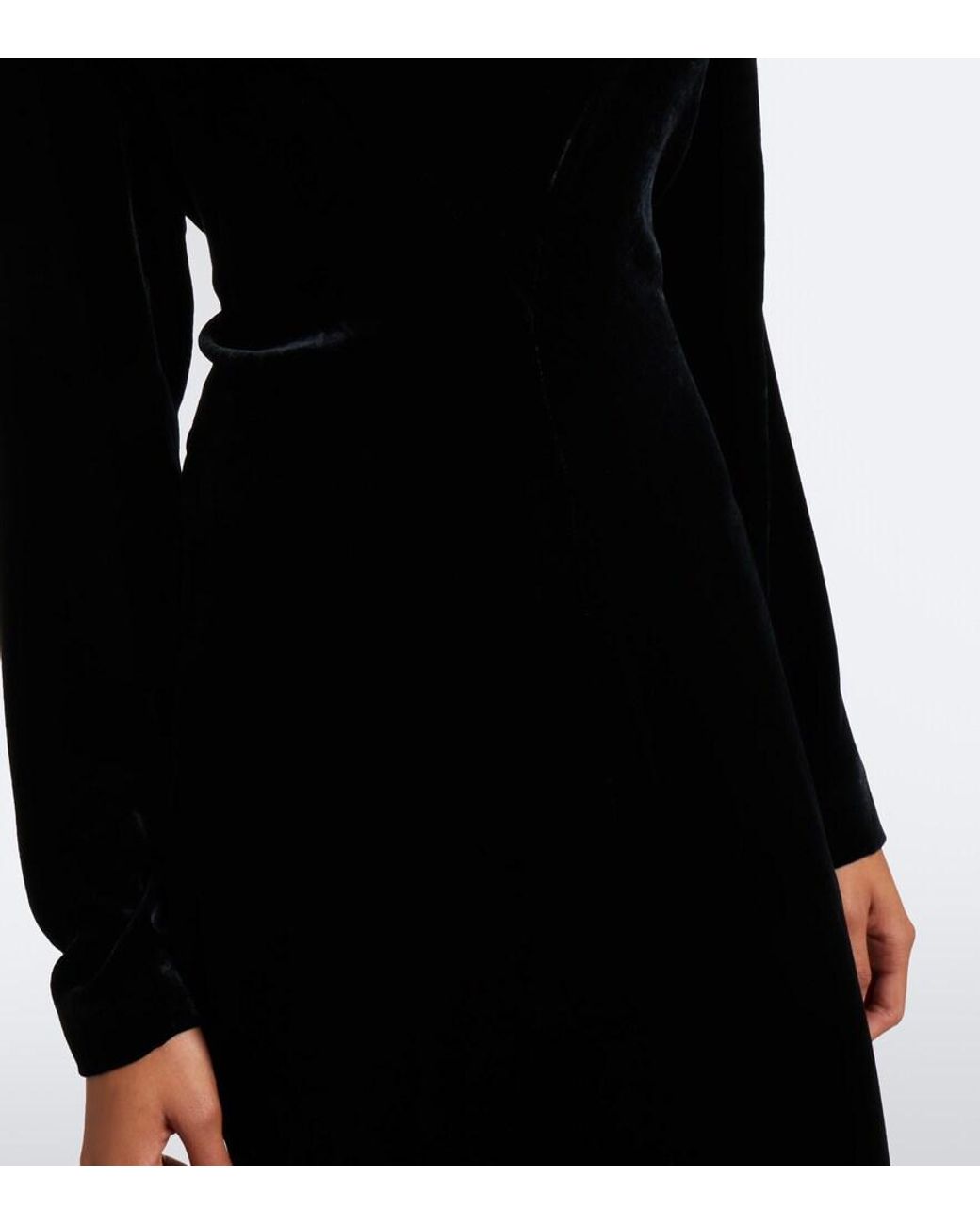 Stella McCartney Black Draped Velvet Gown
