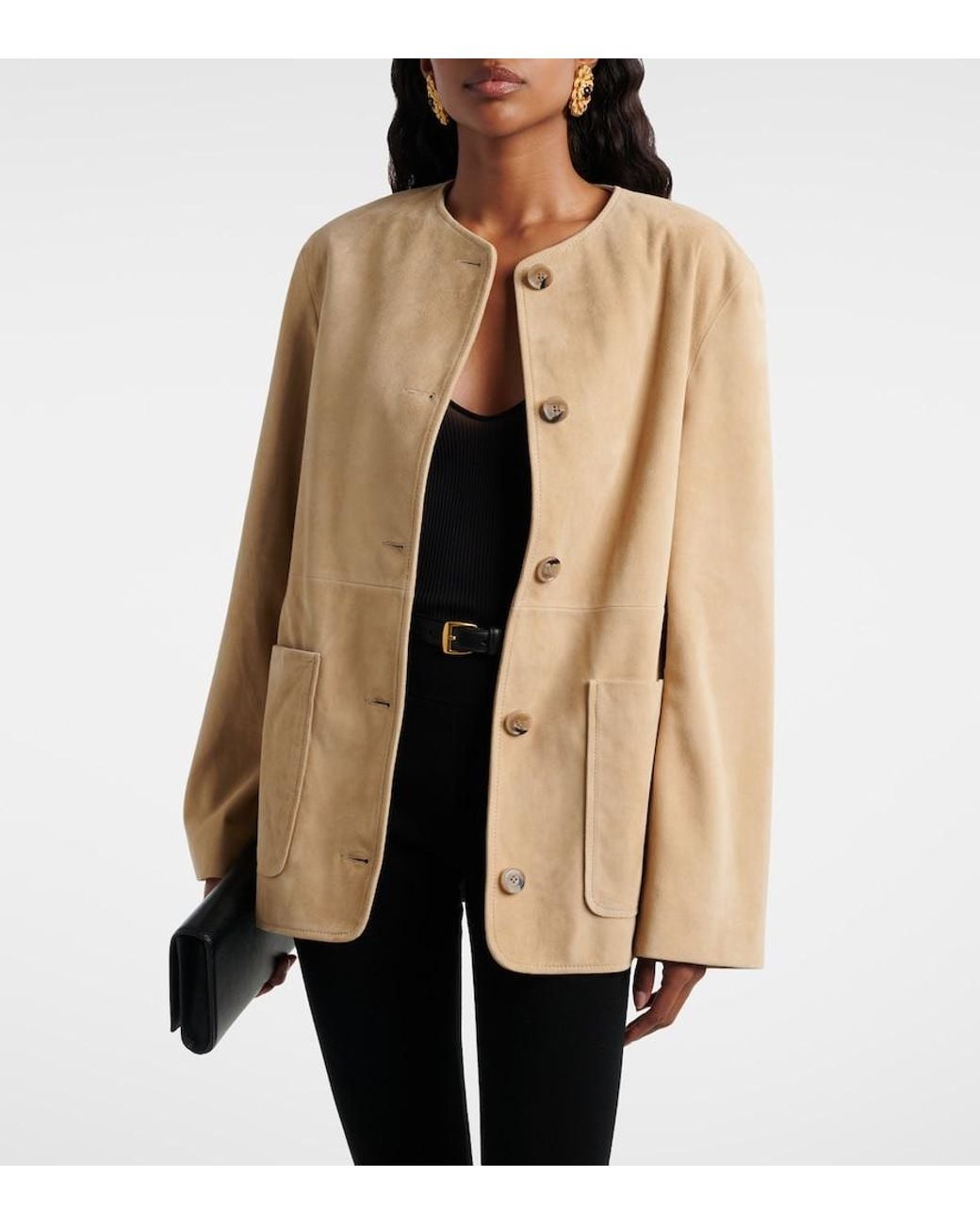 Nour Hammour Natural Suede Jacket