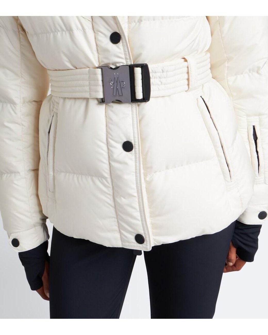 Moncler Natural Karshi Belted Ski Jacket