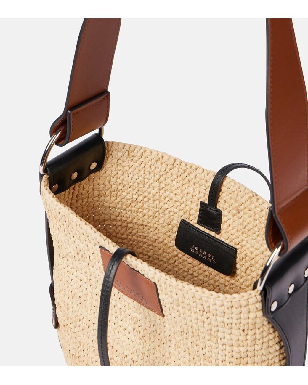 Isabel Marant Natural Bayia Mini Raffia Shoulder Bag