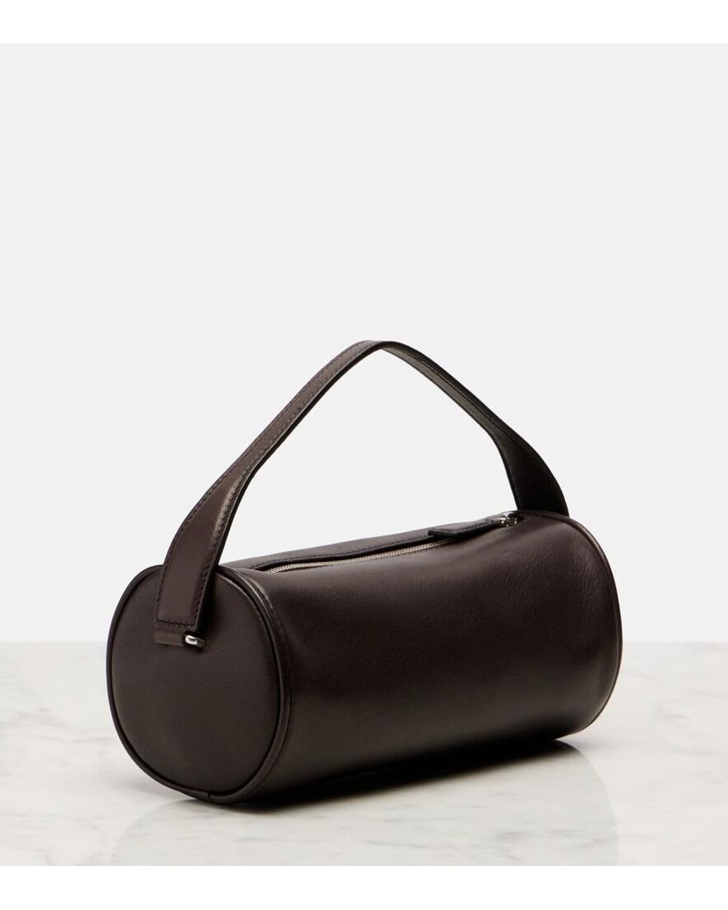 The Row Black Tote Bag Round '90S Aus Leder