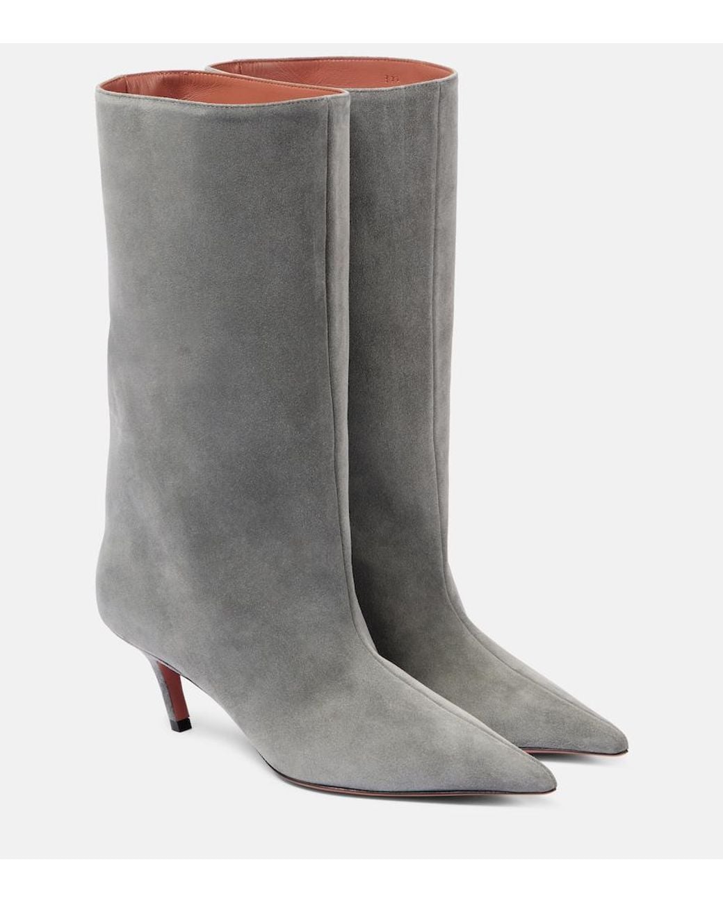 AMINA MUADDI Gray Fiona 60 Suede Boots