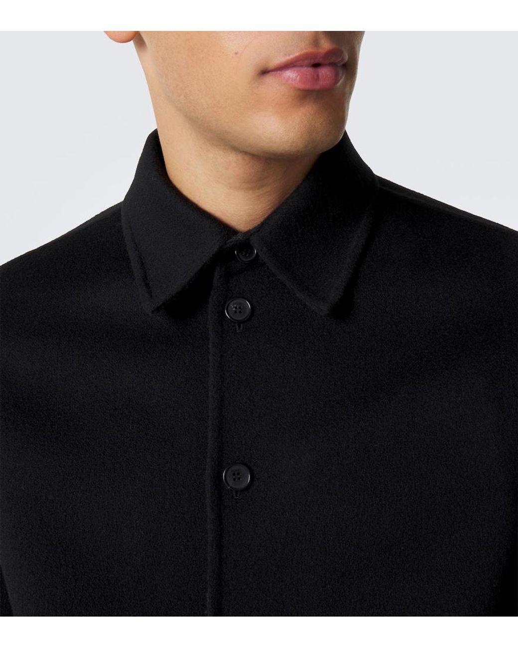 Fendi Black Wool Overshirt for men