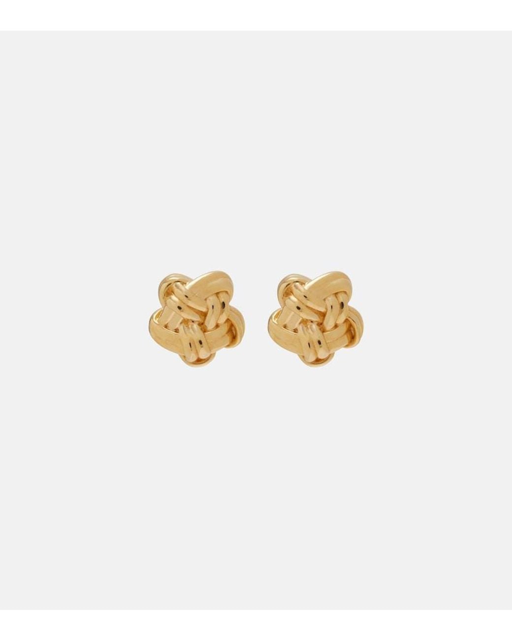 Bottega Veneta White Knot 18Kt-Plated Sterling Earrings