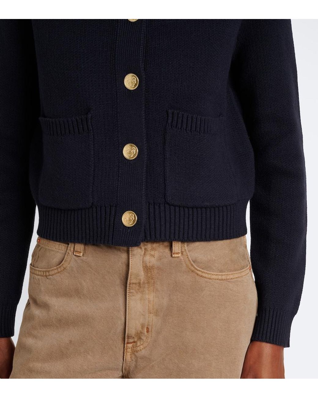 Velvet Blue Mahal Cotton And Cashmere Cardigan