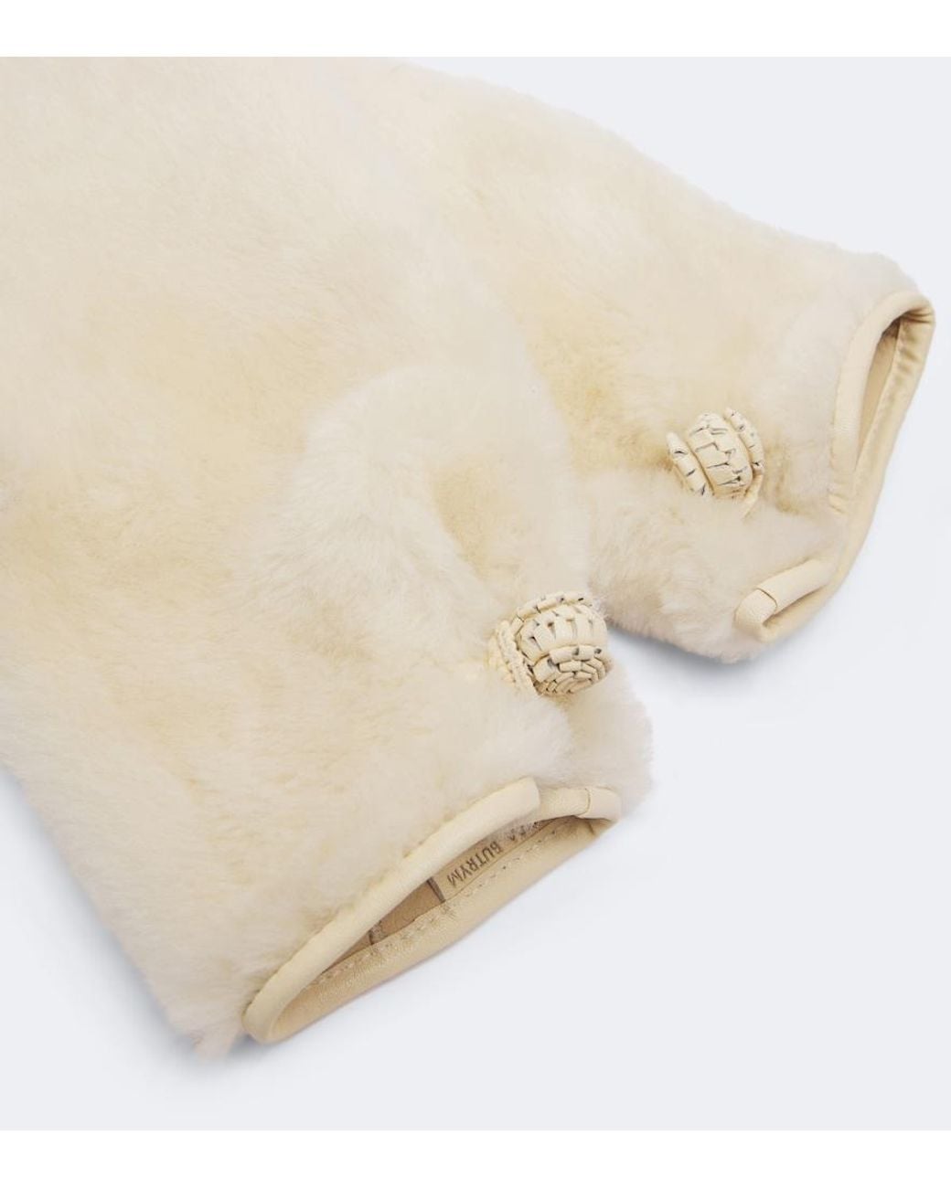 Magda Butrym White Shearling Mittens