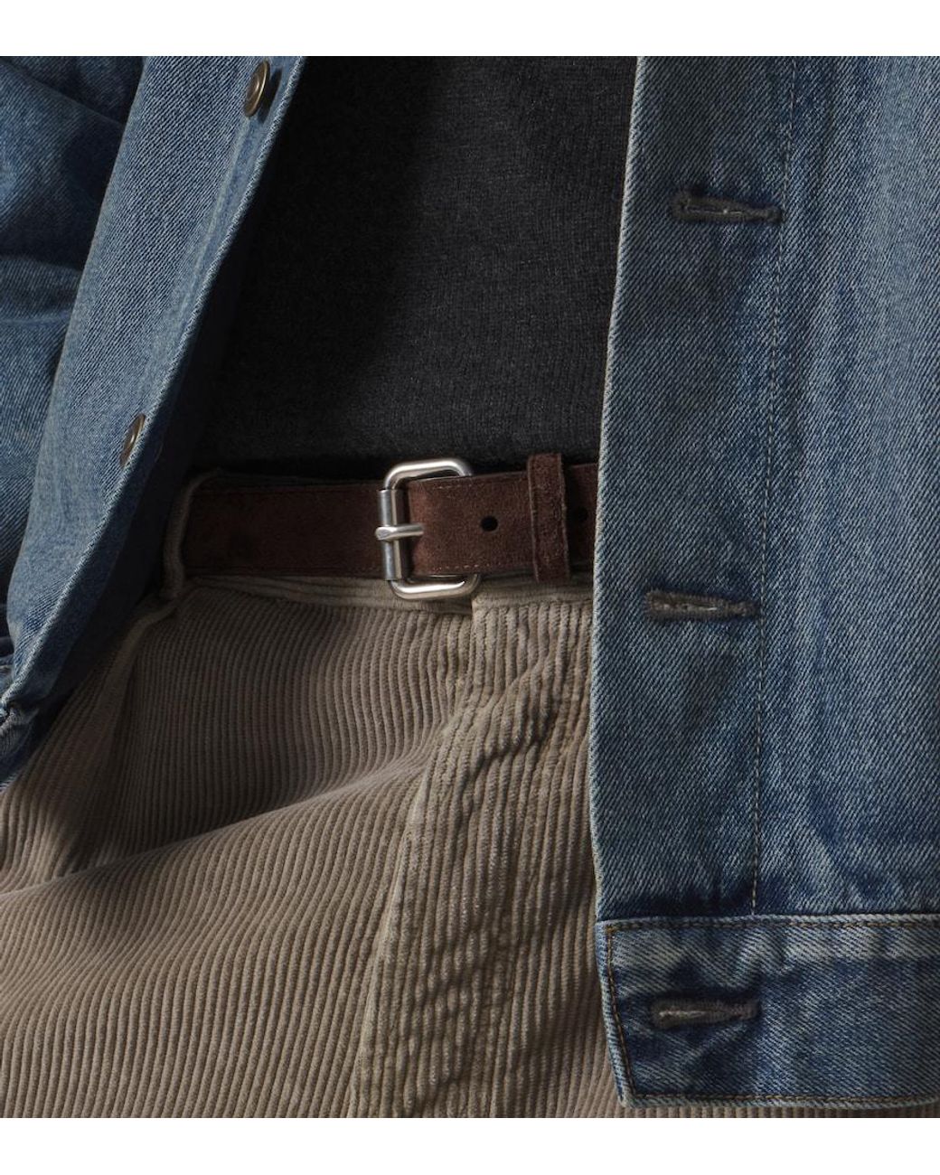 The Row Brown Geo Suede Belt for men