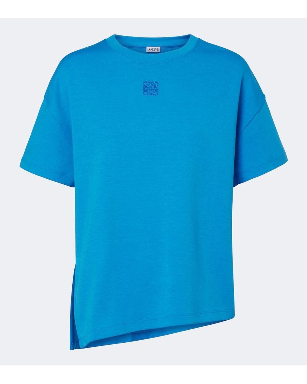 Loewe Blue Asymmetric Cotton-Blend T-Shirt