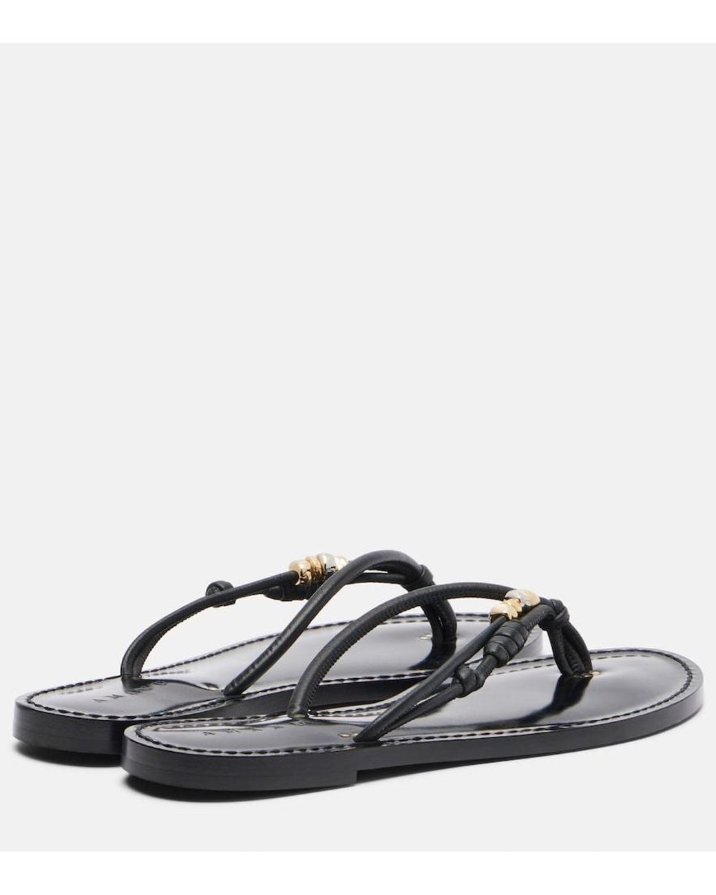 Amanu Brown Shela Leather Thong Sandals