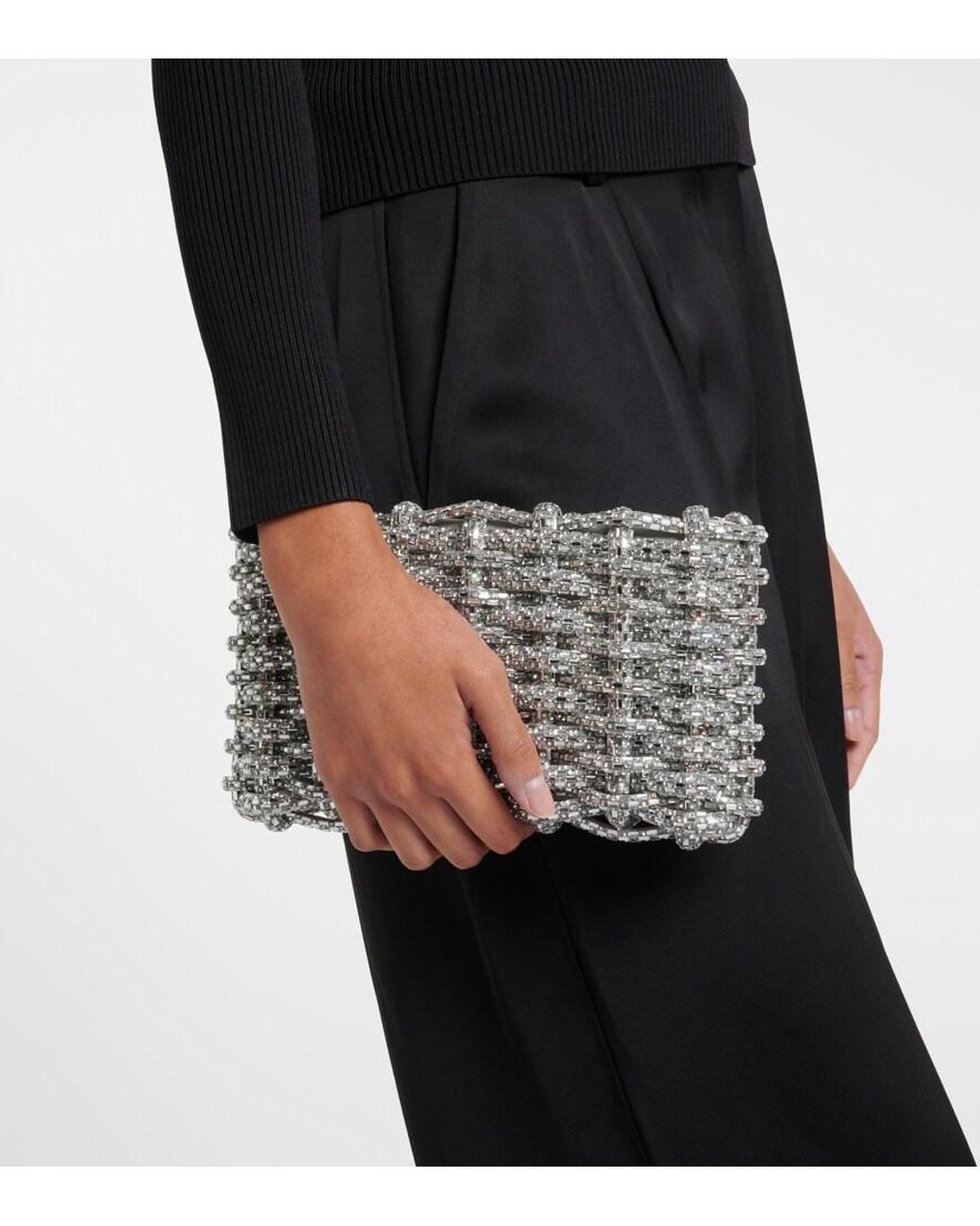 Jonathan Simkhai Metallic Morgan Embellished Clutch