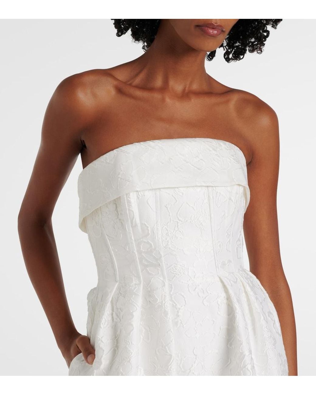 Rebecca Vallance White Bridal Esther Brocade Bustier Dress