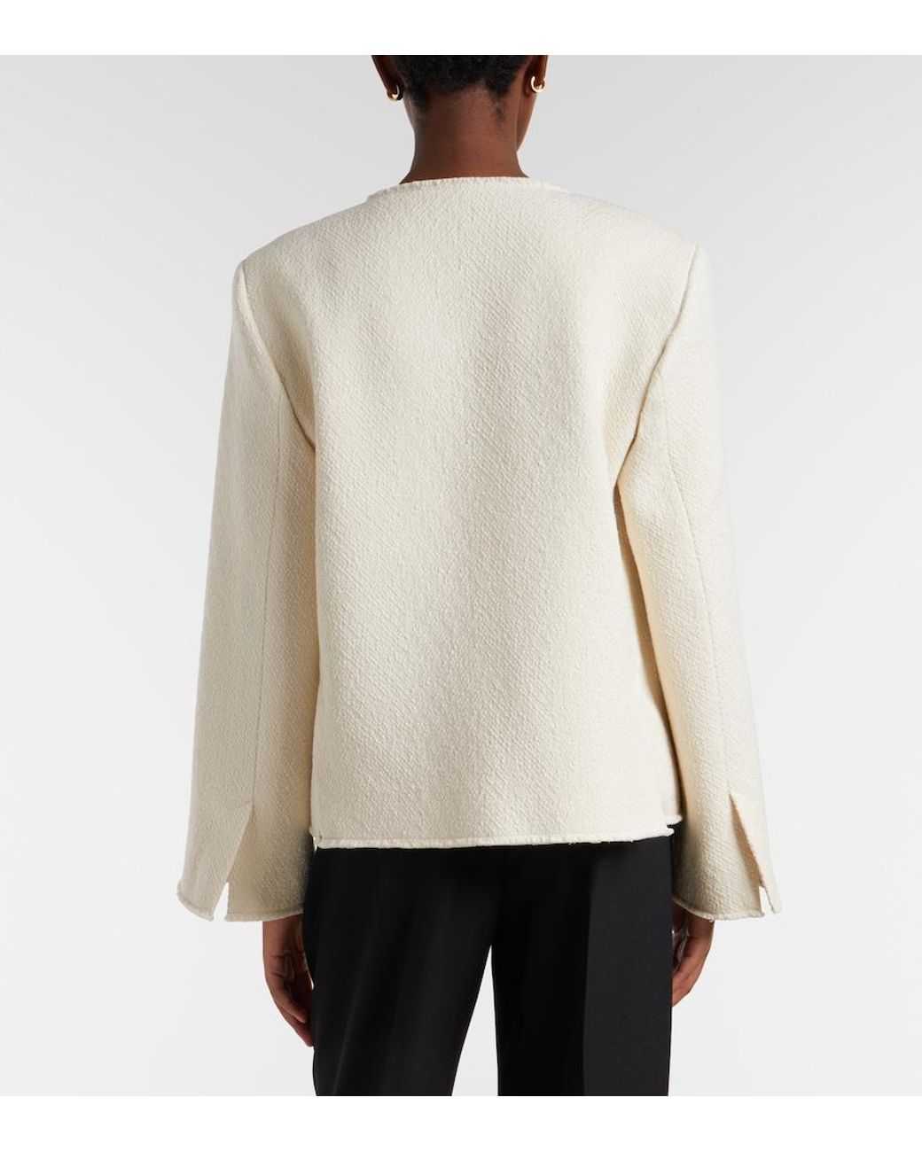 Totême  White Fluid Wool-Blend Jacket