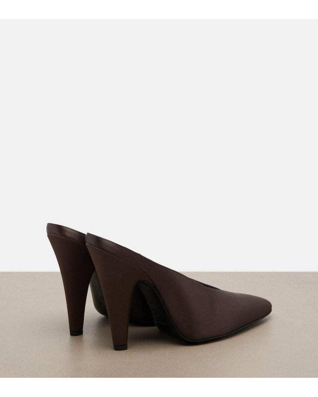 Alaïa Brown Cone Satin Mules
