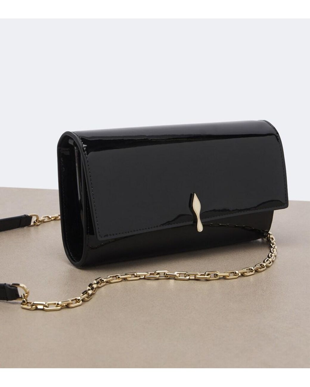 Christian Louboutin Black Bettina Patent Leather Clutch